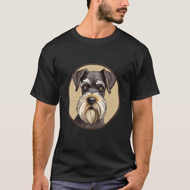 Miniature Schnauzer Dog Breed with  Design 1 T-Shirt (Vorderseite)