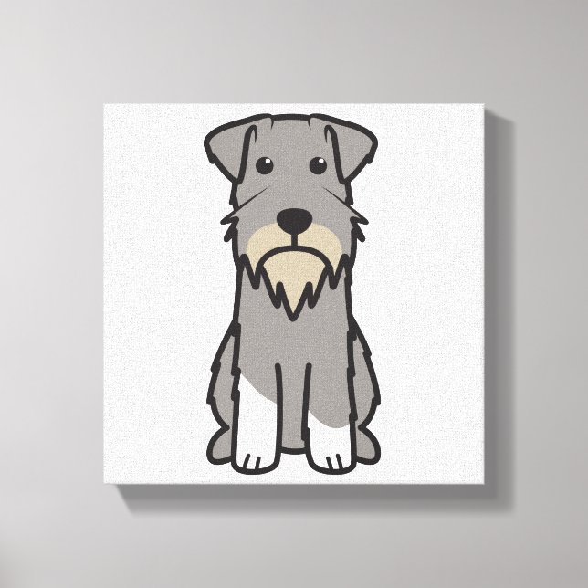 Miniature Schnauzer Dog Cartoon Leinwanddruck (Vorderseite)