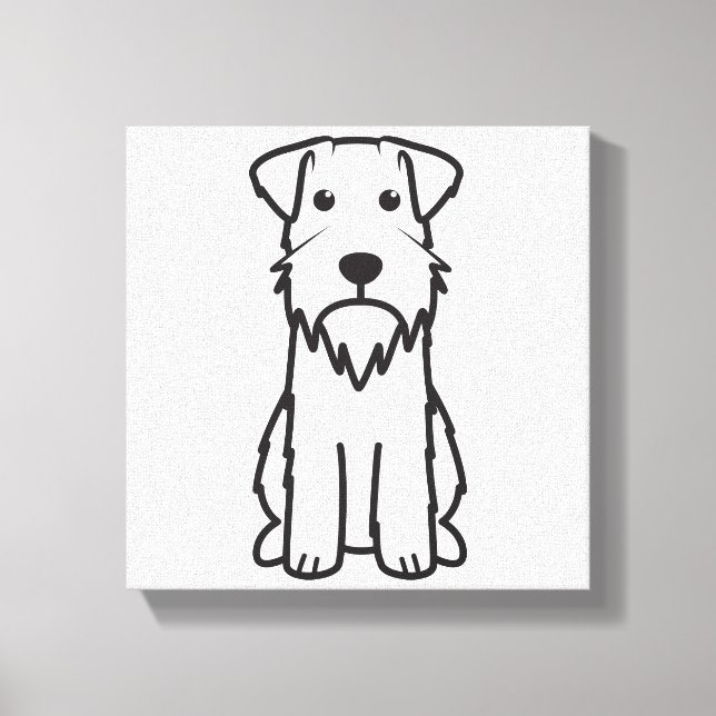 Miniature Schnauzer Dog Cartoon Leinwanddruck (Vorderseite)