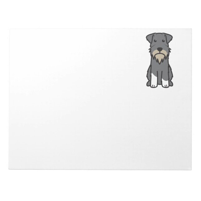 Miniature Schnauzer Dog Cartoon Notizblock (Vorderseite)
