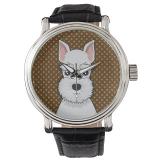 Miniature Schnauzer Dog Cartoon Paws Armbanduhr