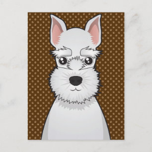 Miniature Schnauzer Dog Cartoon Paws Postkarte
