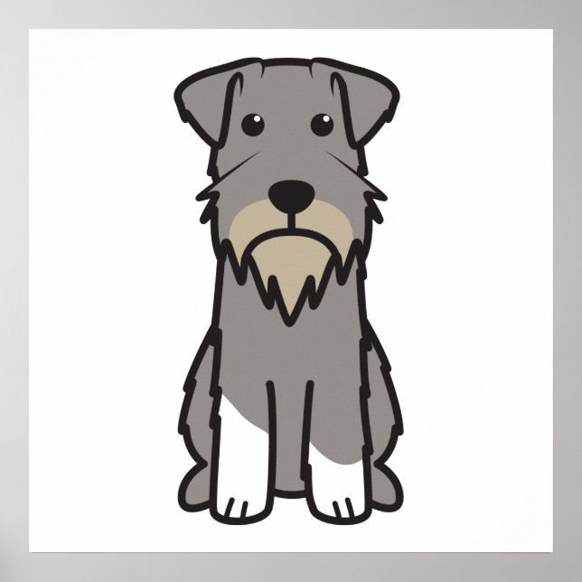 Miniature Schnauzer Dog Cartoon Poster (Vorne)