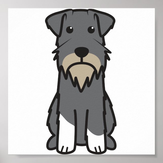 Miniature Schnauzer Dog Cartoon Poster (Vorne)