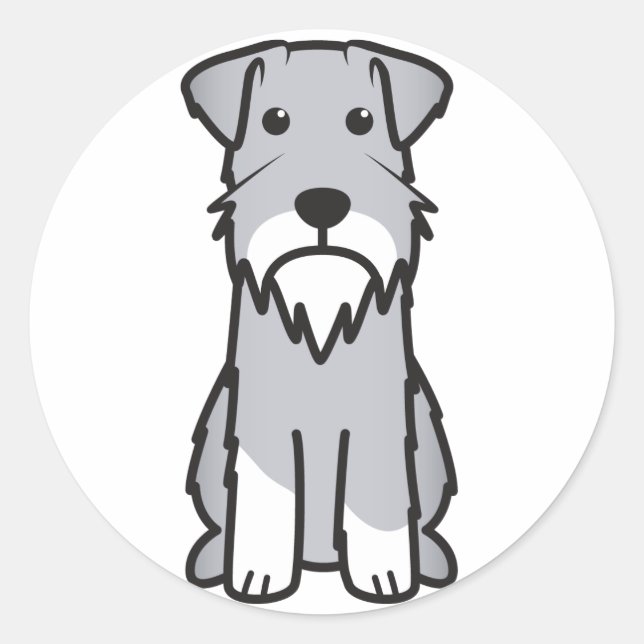 Miniature Schnauzer Dog Cartoon Runder Aufkleber (Vorderseite)