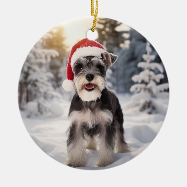 Miniature Schnauzer Dog Keramik Ornament (Vorne)