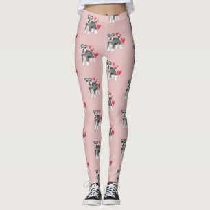 Miniature Schnauzer Dog Muster auf Rosa Leggings