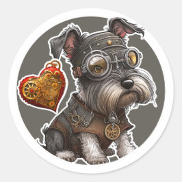 Miniature Schnauzer Dog Runder Aufkleber
