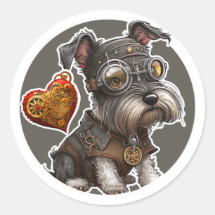 Miniature Schnauzer Dog Runder Aufkleber