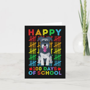 Miniature Schnauzer Dog Student Happy 100 Tage der Karte