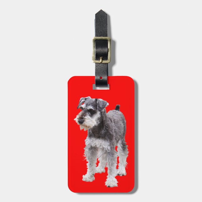 Miniature Schnauzer Gepäckanhänger (Vorderseite vertikal)