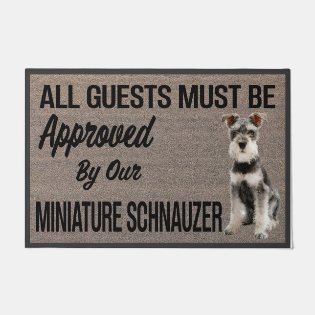 Miniature Schnauzer Gift, Personalized Custom Fußmatte (Vorderseite)