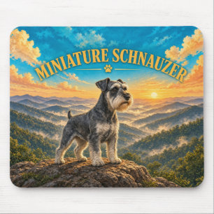 Miniature Schnauzer, Great Smoky Vintage-Hundekuns Mousepad