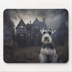 Miniature Schnauzer Halloween Beängstigend Mousepad