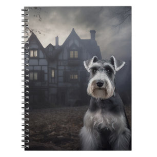 Miniature Schnauzer Halloween Beängstigend Notizblock