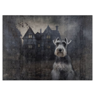 Miniature Schnauzer Halloween Beängstigend Schneidebrett