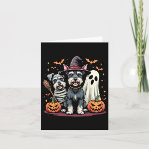 Miniature Schnauzer Halloween Kostümmuske Hexe Karte