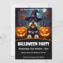 Miniature Schnauzer Halloween-Party Einladung