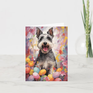 Miniature Schnauzer Happy Oaster Karte