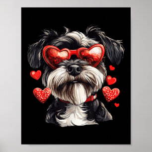 Miniature Schnauzer Heart Gles Valentinstag Dog Poster