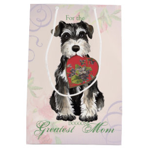 Miniature Schnauzer Heart Mama Mittlere Geschenktüte