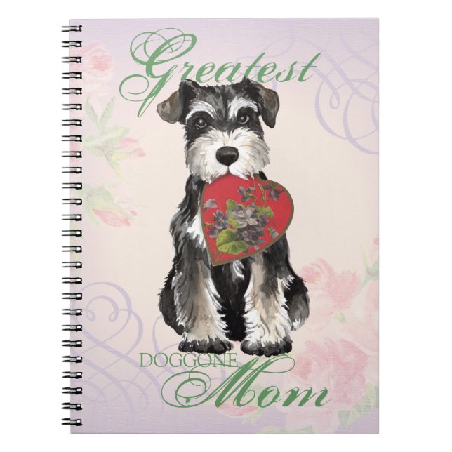 Miniature Schnauzer Heart Mama Notizblock (Vorderseite)