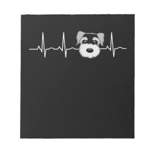 Miniature Schnauzer Heartbeat Mini Schnauzer Face Notizblock