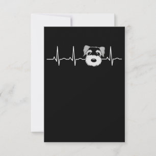 Miniature Schnauzer Heartbeat Mini Schnauzer Face RSVP Karte