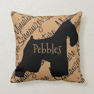 Miniature Schnauzer Hund Silhouette Custom Pillow Kissen