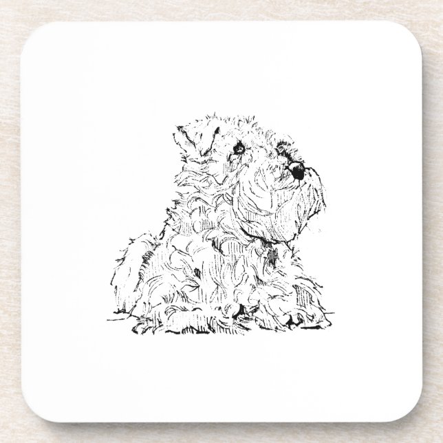 Miniature-Schnauzer-Hunde-Illustration Getränkeuntersetzer (Vorderseite)