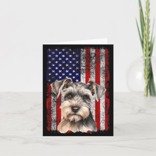 Miniature Schnauzer Hundeliebhaber Flagge 4. Juli Karte