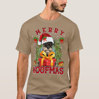 Miniature Schnauzer Merry Xmas Weihnachtslichter T-Shirt