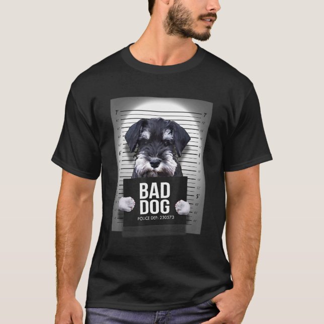 Miniature Schnauzer Mugshot Shirt (Vorderseite)