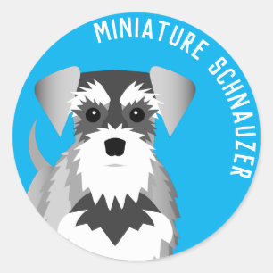 Miniature Schnauzer Niedlich Cartoon Dog Runder Aufkleber