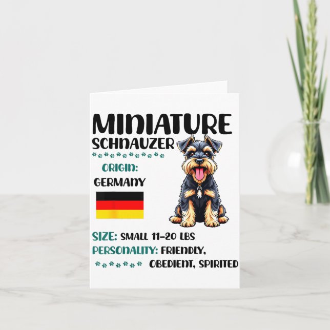Miniature Schnauzer Origin Funny Mini Schnauzer Lo Karte (Vorderseite)