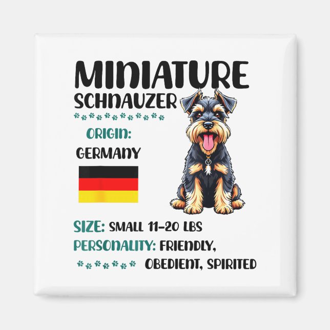 Miniature Schnauzer Origin Funny Mini Schnauzer Lo Magnet (Vorne)