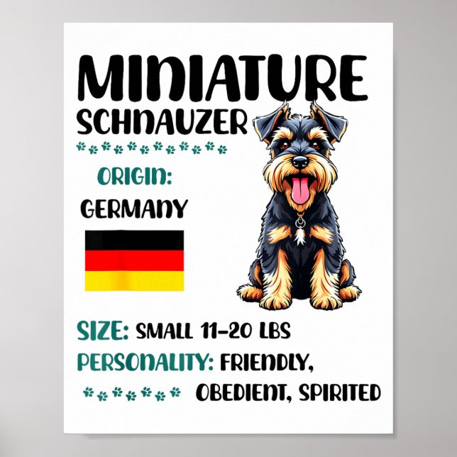 Miniature Schnauzer Origin Funny Mini Schnauzer Lo Poster (Vorne)