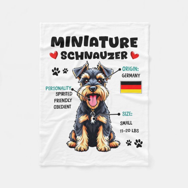 Miniature Schnauzer Owner Funny Mini Schnauzer Lov Fleecedecke (Vorderseite)