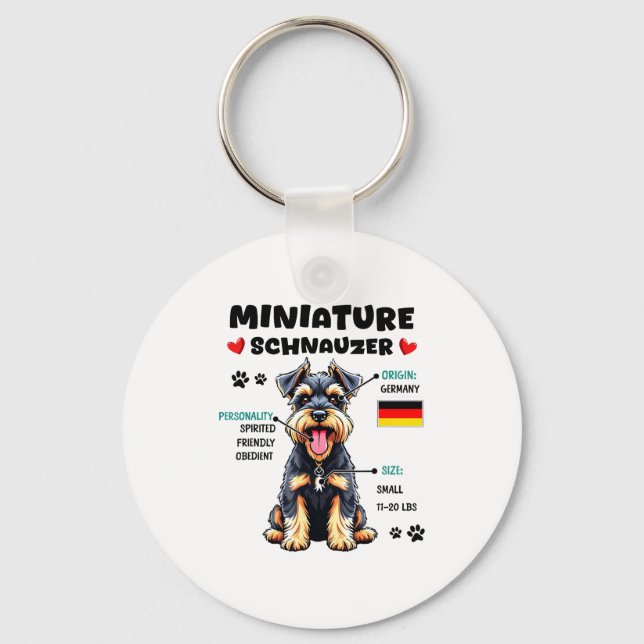 Miniature Schnauzer Owner Funny Mini Schnauzer Lov Schlüsselanhänger (Vorderseite)