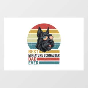 Miniature Schnauzer Papa Vintage Patriotisches T-S Fensteraufkleber