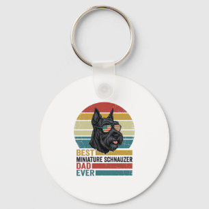 Miniature Schnauzer Papa Vintage Patriotisches T-S Schlüsselanhänger