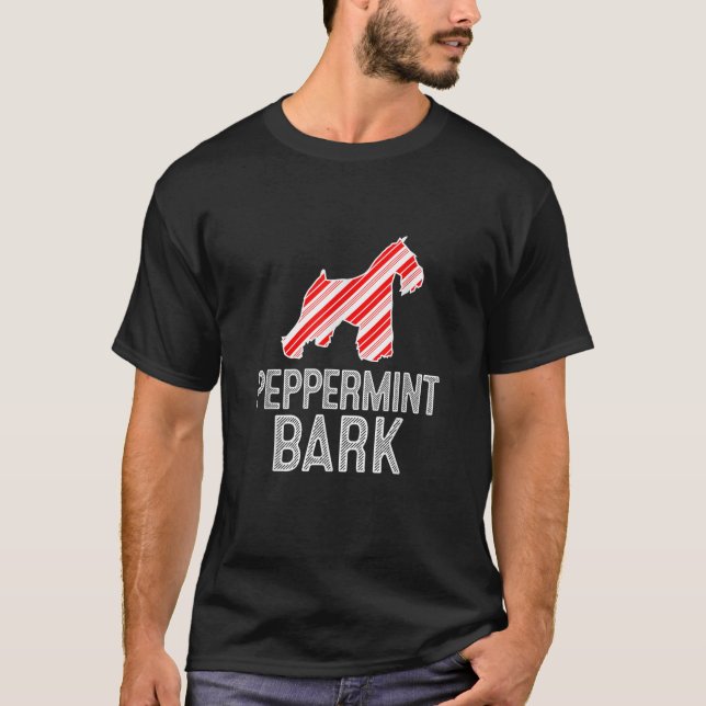 Miniature Schnauzer Peppermint Bark Christmas Dog  T-Shirt (Vorderseite)