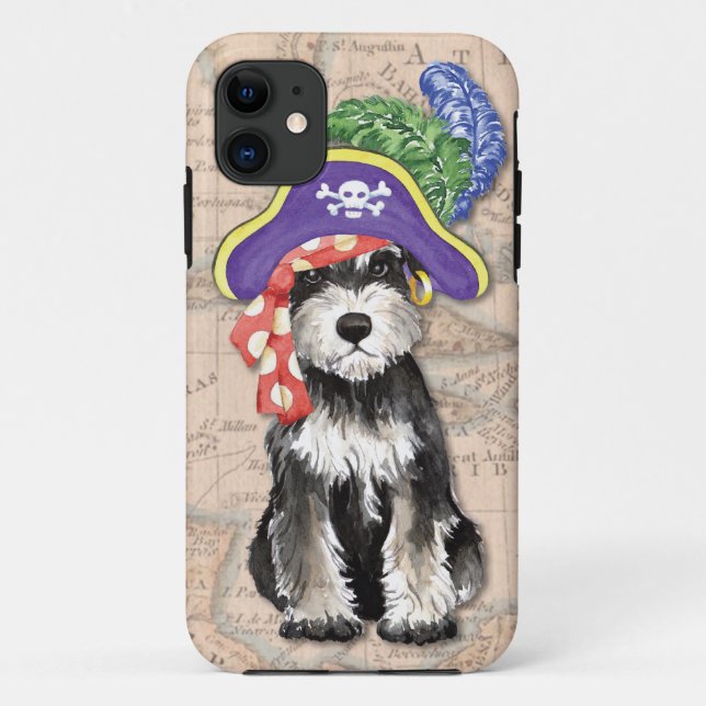 Miniature Schnauzer Pirate Case-Mate iPhone Hülle (Rückseite)
