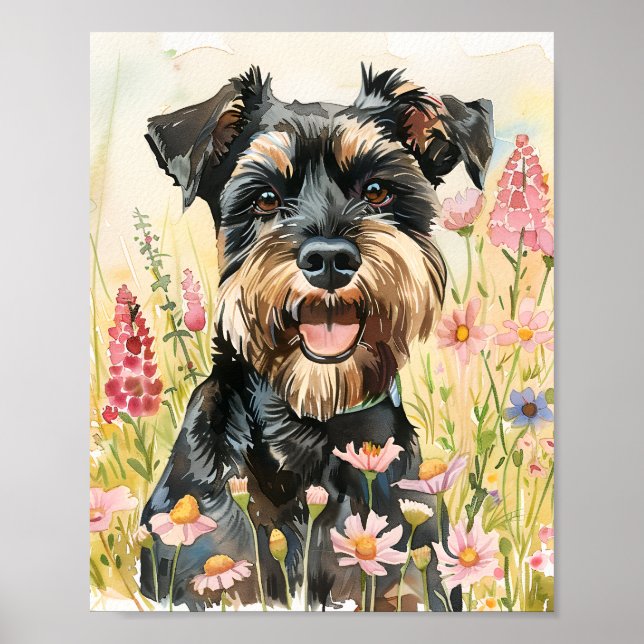 Miniature Schnauzer Poster - Funny Dog Art Print (Vorne)