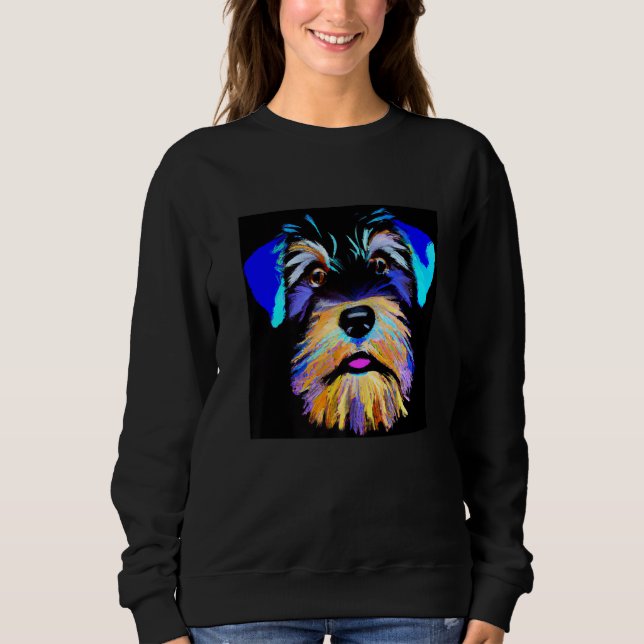 Miniature schnauzer puppy cute pup doggy schnauzer sweatshirt (Vorderseite)