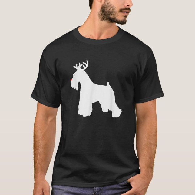 Miniature Schnauzer Reindeer Christmas Dog  T-Shirt (Vorderseite)