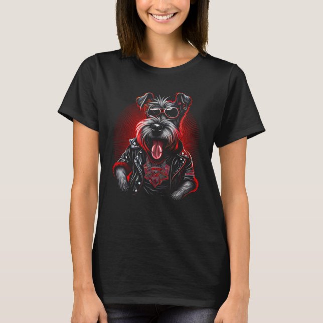 Miniature Schnauzer Rocker T-Shirt (Vorderseite)