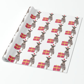 Miniature Schnauzer Santa Hat Wrapping Paper Geschenkpapier