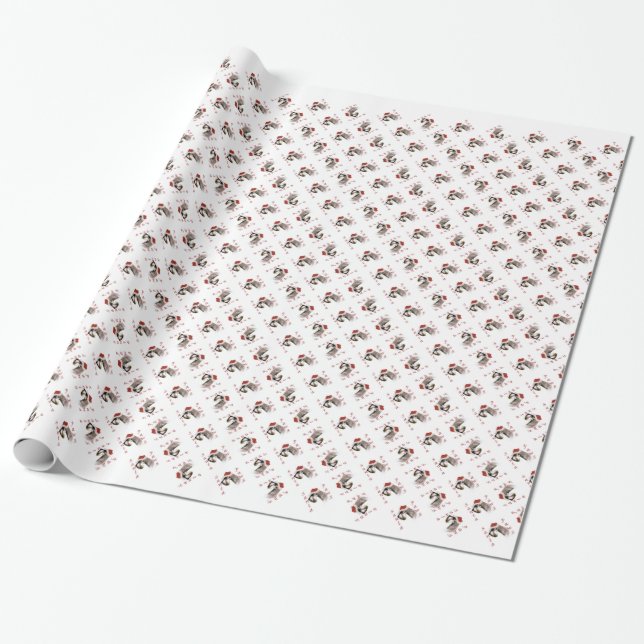 Miniature Schnauzer Santa Paws Geschenkpapier (Ungerollt)