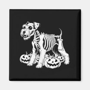 Miniature Schnauzer Skelett Geburtstag Halloween Magnet